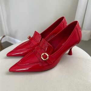 Larroude Red Patent Leather Heels